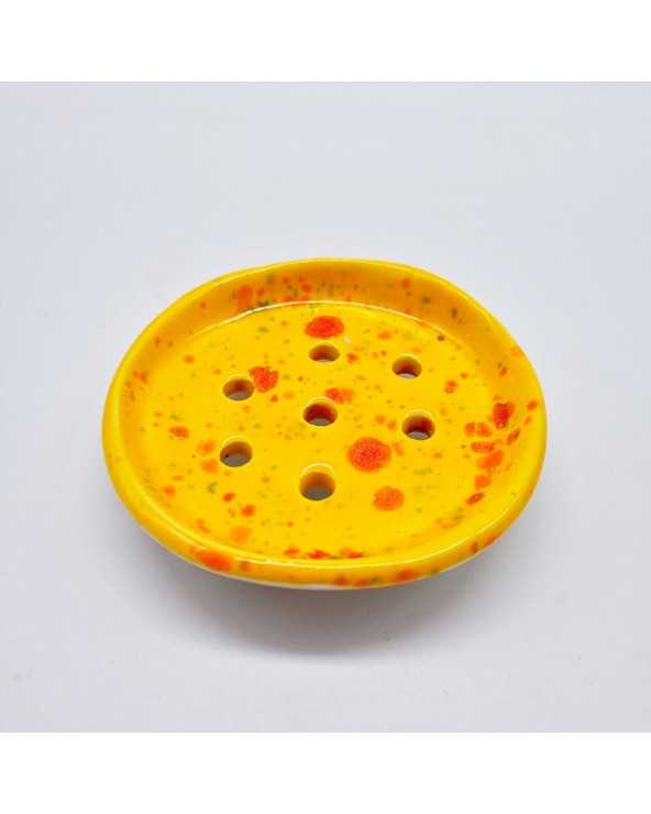 Jabonera de cerámica hecha a mano - Modelo Amarillo